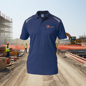 Camiseta Polo de Manga Corta Regular Azul Talla L, Ropa de Trabajo de Tela de Alto Rendimiento - Product Image 3