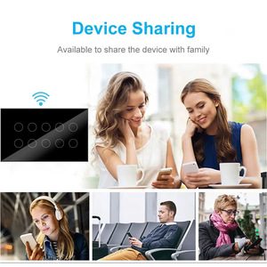YIERYI Wifi Zigbee 8 10 12 Gang Panel de luz de cristal Tuya pared táctil Wifi interruptor inteligente 8 Gang para <span class=keywords><strong>Amazon</strong></span> <span class=keywords><strong>Alexa</strong></span> <span class=keywords><strong>Google</strong></span> <span class=keywords><strong>Home</strong></span> - Product Image 2