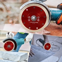 Disque de coupe diamanté ultra-mince industriel de 5 pouces, à haute vitesse, avec bord turbo et revêtement Ti, pour carrelage en porcelaine et granit