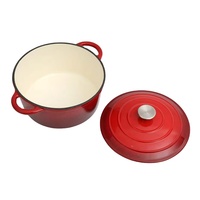 Ollas y Sartenes de Cocina Rojas Personalizadas al por Mayor, Cacerola de Hierro Fundido Esmaltado, Utensilios de Cocina de Hierro Fundido Esmaltado