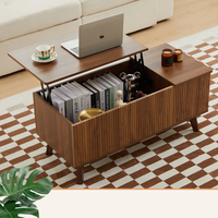 Table basse à dessus élévateur en bois avec rangement Meubles de salon durables Table à thé Ample espace de rangement Table basse élégante