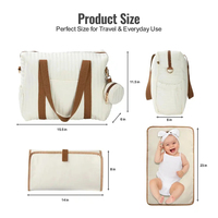 Sac à langer matelassé pour mamans, sac d'hôpital pour bébé avec porte-bouteille isotherme et matelas à langer, sac à bandoulière pour maman