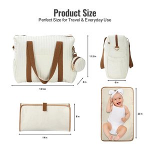 Borsa Fasciatoio Trapuntata per Mamme, Borsa Ospedaliera per Neonati con Portabiberon Termico e Materassino Cambio, Borsa a Spalla per Mamma - Product Image 4