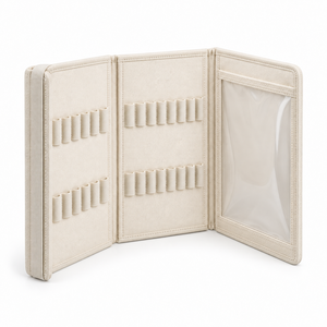 Étui à crayons transparent pliable en trois parties, organiseur de pinceaux et d'outils artistiques avec fenêtre transparente en PVC et fermeture élastique - Product Image 4