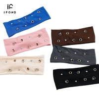 IFOND Fourniture en gros Bandeau large Y2K Punk à rivets avec petites œillets métalliques, en tissu extensible absorbant la transpiration, pour femmes