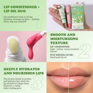 Bad <strong>Babe</strong> Lip Combo Frosted Peppermint and Clear Lip Gloss with a Keychain Long Lasting Moisturizing Hydration Plumper Set - Product Image 5