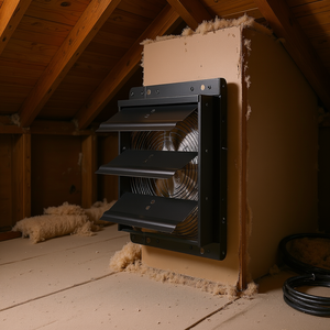 Ventilateur d'extraction mural 10 pouces 820 CFM avec moteur EC à 10 vitesses réglables et contrôleur de température et d'humidité pour la ventilation des greniers - Product Image 2