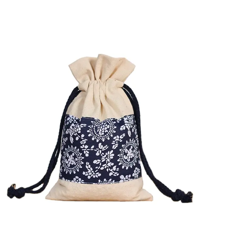 Vendita calda a prova di polvere in bianco a buon mercato moda regalo di nozze Eco riciclato borsa con Logo personalizzato in cotone borsa con coulisse