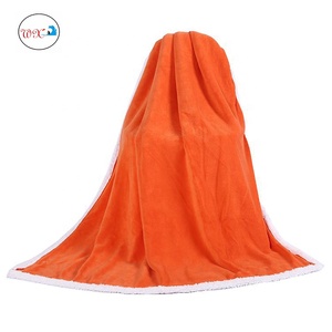 Nuevo diseño OEM ODM Manta esquimal de poliéster de doble capa de lana polar de punto naranja - Product Image 2