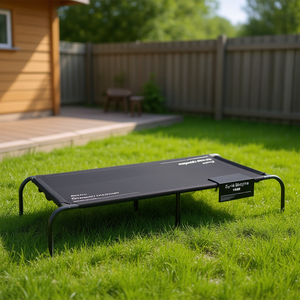 Cama Elevada para Perros, Tela Oxford Negra, Estructura de Acero con Recubrimiento en Polvo, Desmontable y Lavable, Cama para Mascotas para Interiores, para Todas las Estaciones - Product Image 2