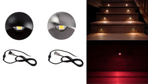 Lumière d'escalier LED encastrée demi-lune 12V 1W IP67 pour extérieur, éclairage de terrasse mini encastré, intensité réglable - Product Image 5