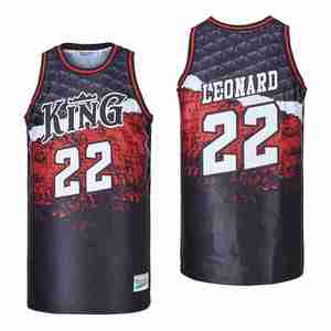 Street Basketball Jersey Embroidery Stitched Sublimation US Size Irish Los Angeles Artesia Black Red Men Breathable Uniform - Product Image 3