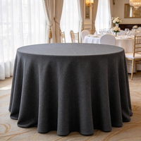 Nappe ronde moderne imprimée de luxe en tissu tissé, lavable, texture lin naturel, pour salle à manger, banquets et décoration d'événements