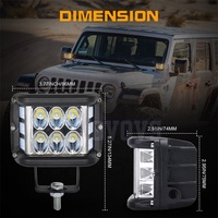OVOVS Phares de travail LED tout-terrain de 4 pouces avec double faisceau stroboscopique ambre solide pour ATV, UTV, SUV, 4x4, bateau