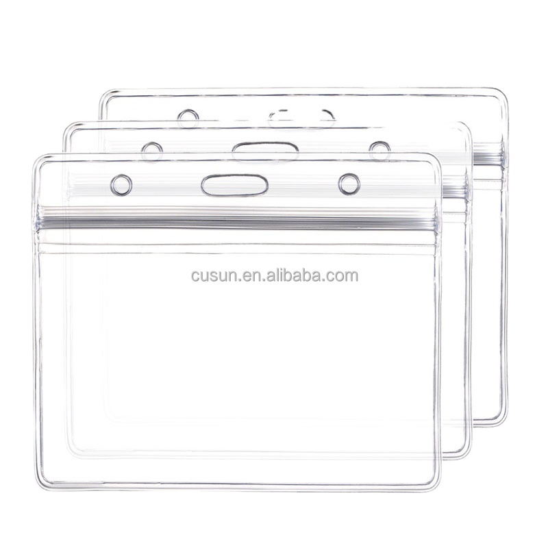 Clear Transparent Plastic ID Card Name Badge Holder PVC Vertical Sleeve Pouch with Waterproof Resealable Zip ID Card Holder| Alibaba.com Clear Transparent Plastic ID Card Name Badge Holder PVC Vertical Sleeve Pouch with Waterproof Resealable Zip ID Card Holder| Alibaba.com