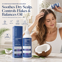 Crème capillaire hydratante sans rinçage à marque privée avec 1 % de pyrithione de zinc antichute et huile de coco exfoliante pour le soin du cuir chevelu