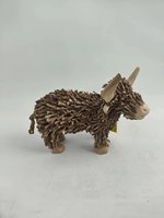 Sculpture de vache artisanale en bois flotté, statue d'animal en bois, ornement décoratif pour la maison, pour table, salon, cadeau