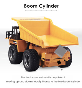 HOSHI-excavadora a control remoto <span class=keywords><strong>HUINA</strong></span> <span class=keywords><strong>1540</strong></span>, 1/18, 2,4G, 6 CANALES, camión de basura, ingeniería de construcción, vehículo de juguete - Product Image 2