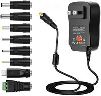 Adaptateur d'alimentation réglable 30W 3V 5V 6V 9V 12V, transformateur d'alimentation universel USB AC DC 220V vers 12V