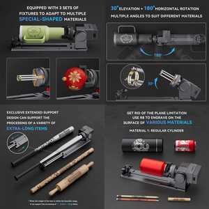 Máquina de grabado láser Atomstack P1 5W con rodillo giratorio láser R8 <span class=keywords><strong>Pro</strong></span>, Mini impresora grabadora portátil de escritorio DlY para botellas - Product Image 4