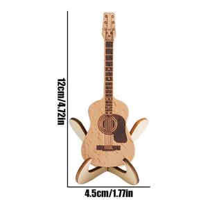 Étui pour plectres de guitare en bois avec support, accessoire pour guitare acoustique, matériau en bois - Product Image 4