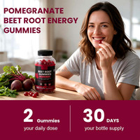 Gummies de Betterave Saveur Grenade Véganes Sans OGM Sans Gluten Complément Alimentaire Naturel OEM ODM Marque Privée Vente en Gros