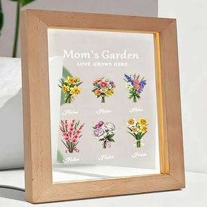 Décoration de table personnalisée avec fleur du mois de naissance, cadeaux personnalisés avec nom pour maman, grand-mère, Saint-Valentin - Product Image 3