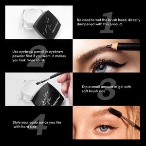 Cire à sourcils Gel coiffant pour sourcils <span class=keywords><strong>Transparent</strong></span> longue durée Cire à sourcils Gel à sourcils de marque privée avec pinceau - Product Image 6