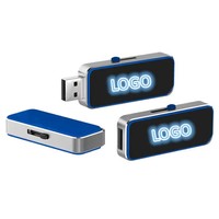 Clé USB Lumineuse Coulissante en Alliage d'Aluminium avec LED, Portable, Logo Personnalisé, Cadeau Publicitaire d'Entreprise 2026 pour Anniversaire