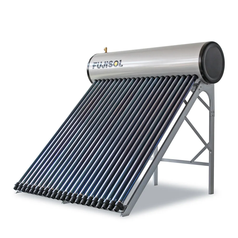 Aquecedor solar de água pressurizado pré-aquecido galvanizado MS de alta qualidade, tubo de cobre, tubo de vácuo, bomba de calor, ar para água