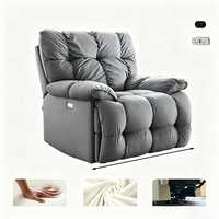 Fauteuil inclinable à bascule moderne surdimensionné avec fonctions réglables et télécommande |   Structure en fer avec revêtement en tissu pour salon |