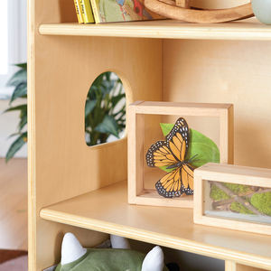 Meilleures ventes Chambre à coucher en bois pour enfants Forme de maison Étagère Livre Jouet Organisateur de stockage avec maison de poupée Cabinet pour le salon - Product Image 3