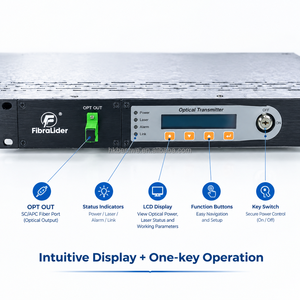 Transmetteur optique à modulation interne CATV 1U Rack 1550nm 10dBm, transmetteur laser DFB RF vers fibre optique pour FTTH et télévision par câble - Product Image 3