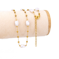 Mode En Acier Inoxydable Plaqué Or Femmes Bijoux Collier En Gros 18k Allergie Imitation Bijoux Perle Colliers