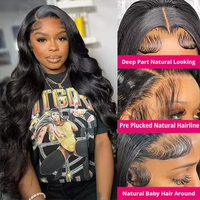 Perruques Lace Front en Cheveux Humains Vietnamiens Bruts Ondulés, Vente en Gros, Cheveux Humains, Nœuds Simples, Perruques Frontales HD Lace pour Femmes Noires