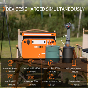 แบตเตอรี่ลิเธียมไอออน LiFePo4 500W สำหรับเก็บพลังงานสำรอง ชาร์จไร้สาย เครื่องกำเนิดไฟฟ้าพลังงานแสงอาทิตย์ สถานีไฟฟ้าพกพา - Product Image 2