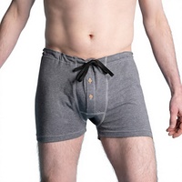 Shorts Boxers Homme Taille Mi-Haute avec Cordon de Serrage 100% Coton Tricoté Anti-Bactérien Confortable Sans Coutures Logo à la Taille 6XL
