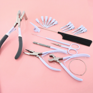Professional Salon Hair Extension Tool <b>Set</b> with Micro Bead Crimping <b>Plier</b>, Tape In <b>Plier</b> and Dreadlock Crochet Hook - Product Image 1