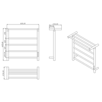 Calentador de Toallas Inteligente de 60x60.5cm, Acabado Dorado en Latón Cepillado, Acero Inoxidable 304, Montado en Pared, Toallero Calefactado Inteligente para Baño