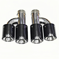 Embouts d'échappement en fibre de carbone double type H M Performance, paire d'embouts en acier inoxydable noir universels, pour modifier les tuyaux d'échappement des M2 M3