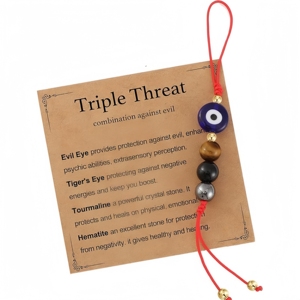 Breloques et pendentifs pour téléphone portable et porte-clés, motif œil protecteur, en cristaux naturels de guérison, avec cordon de suspension - Product Image 3