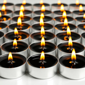 Lot de 50 bougies chauffe-plat en aluminium de 4 heures OEM Clean Burn Non toxique <span class=keywords><strong>avec</strong></span> parfum rempli de bleu marron vert blanc noir pour Diwali - Product Image 3