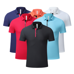 Polo à col pour hommes en vrac Polo décontracté d'affaires anti-rides en maille respirante à rayures personnalisées - Product Image 3