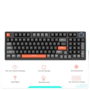 Nuevo Teclado Mecánico RGB LED USB con Cable, 85% 98 Teclas, Interruptores Azules y Rojos Intercambiables en Caliente, Teclas Personalizadas, para Juegos de Computadora - Product Image 1