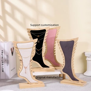 Sáng Tạo Gỗ Chân Vòng Cổ Vòng Đeo Tay Vòng Chân Đứng Giày Hình Dạng Dọc Tre Đồ Trang Sức Giá Mắt Cá Chân Chuỗi Hiển Thị Đứng - Product Image 2