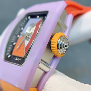 Elegante y Lujoso Reloj Mecánico Automático Tourbillon de Cerámica Morada, Resistente al Agua y a los Golpes, para Damas - Product Image 3