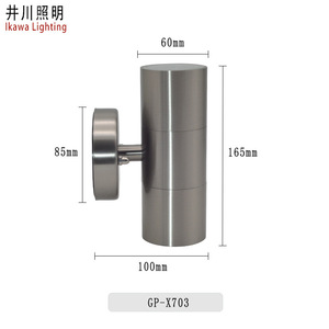 Lampe murale extérieure en acier inoxydable Ikawa Lighting à double tête, étanche du haut et du bas - Product Image 2