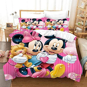Bộ Đồ Giường 3 Món In Hình Chuột Mickey Minnie Phong Cách Hoạt Hình 3D Giá Nhà Máy Bán Sỉ - Product Image 4