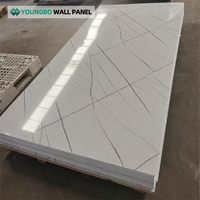 Feuille de marbre enduit UV Armoires de cuisine en PVC Panneau mural de douche en PVC Marbl brillant pour la décoration