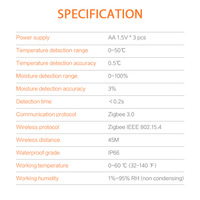 Capteur d'humidité du sol intelligent KONLEN Zigbee Tuya Hub sonde de mesure précise compteur de plantation de jardin lecture de la température d'humidité ABS